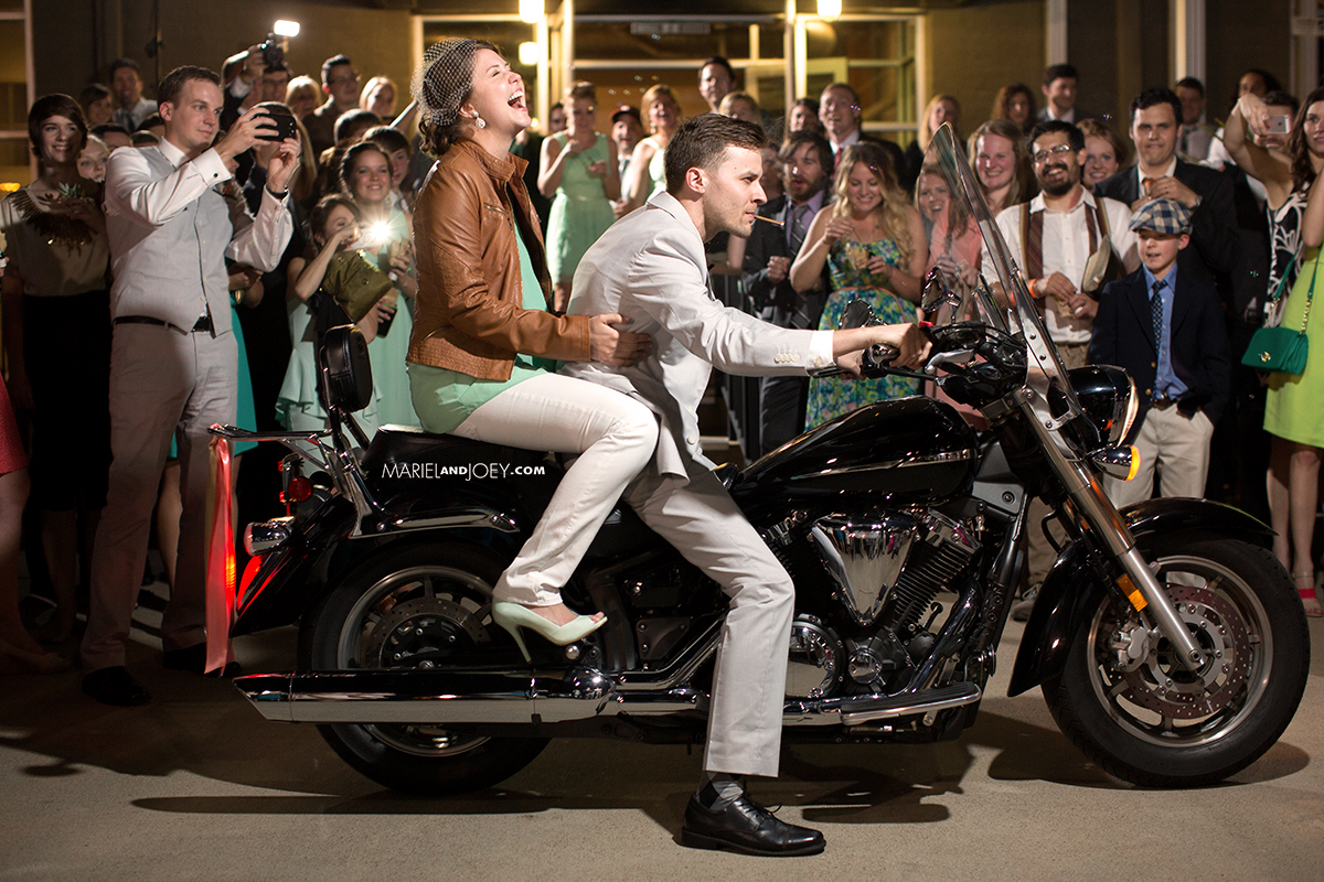 Dallas wedding photography, dallas wedding photographer, three three three first avenue, motorcycle exit